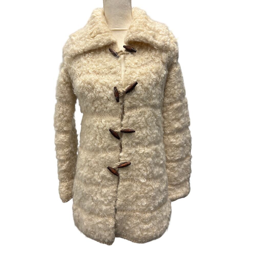 Ivory Oversized Toggle Closure Cardigan Coat